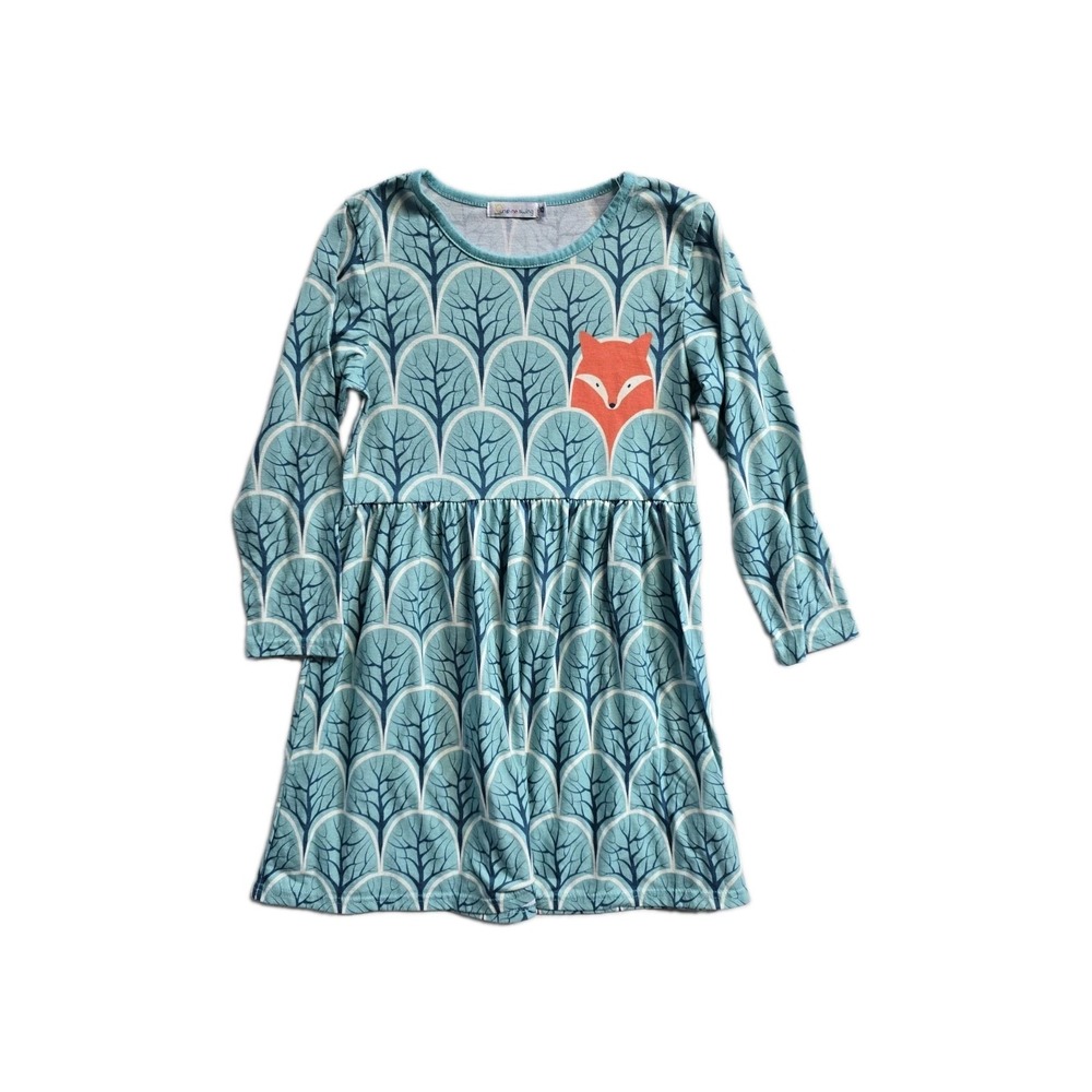 Sunshine Swing Dress Girls  Fox Blue 10 Long Sleeves